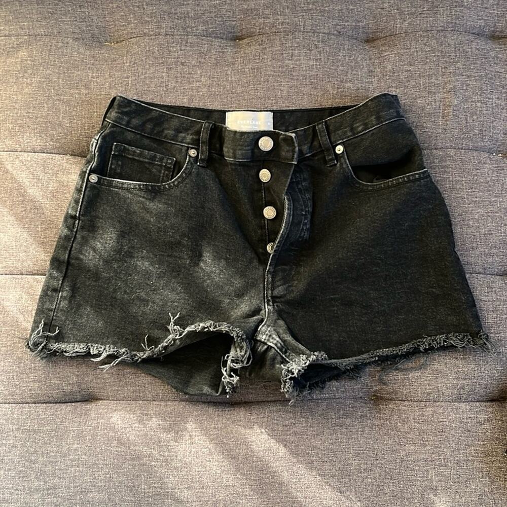 Everlane "The Cheeky" short cut off denim shorts.. Button fly. Size 28 - Picture 1 of 5